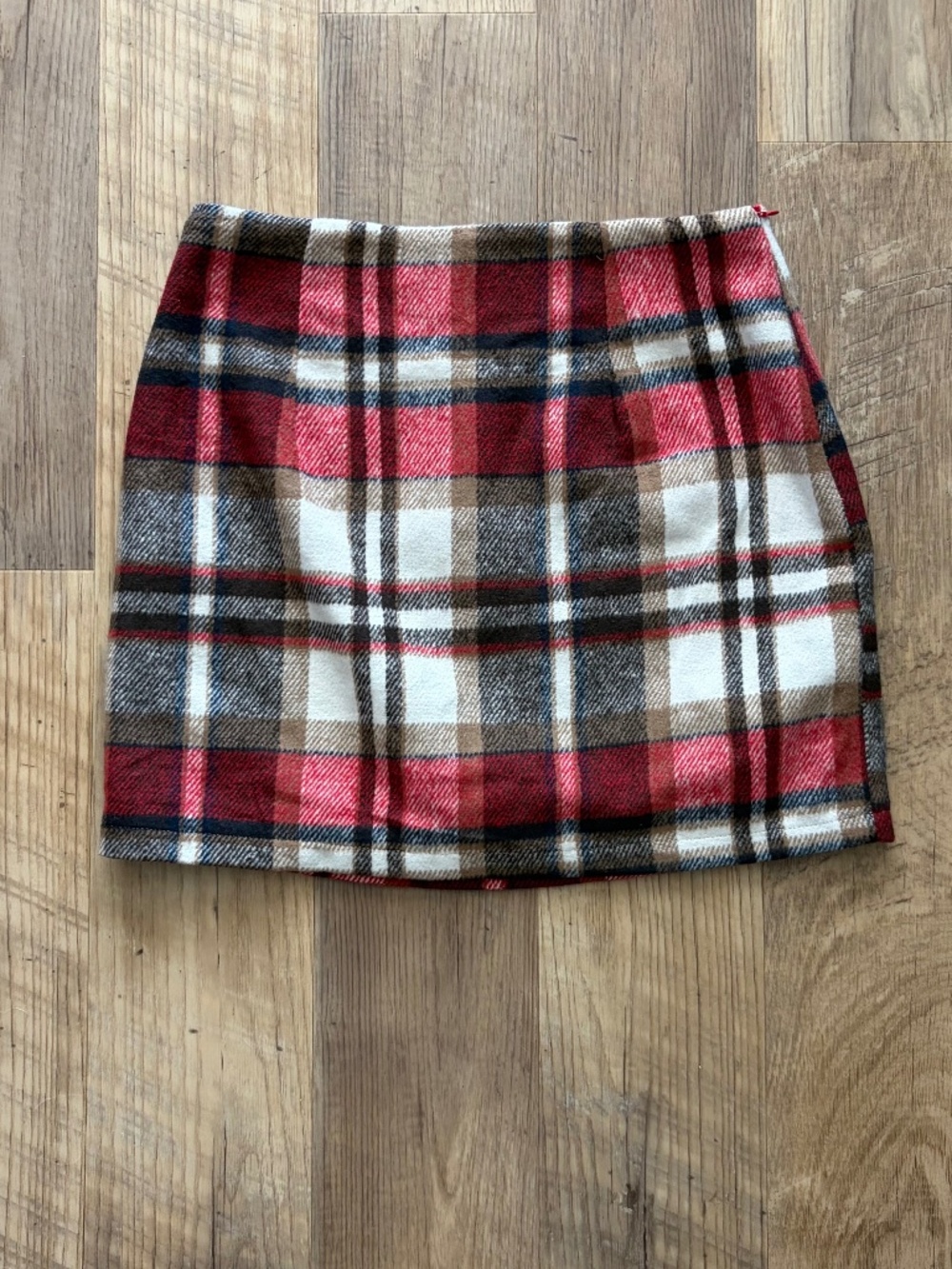 High Waist Plaid Mini Skirt